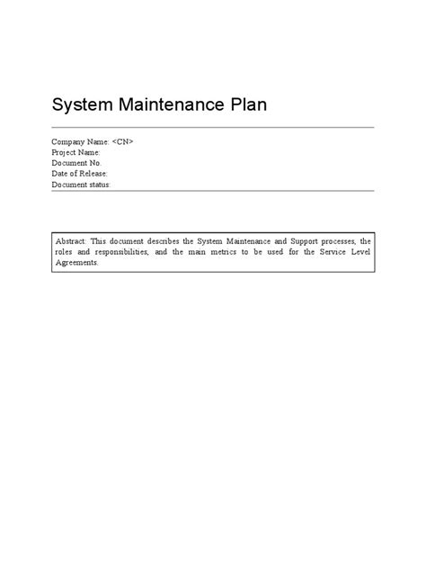 System Maintenance Plan | PDF | Computer Virus | Information Technology ...