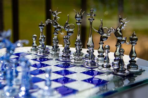 Luxury Unique Chess Set Handmade Murano Glass Chess Board and - Etsy