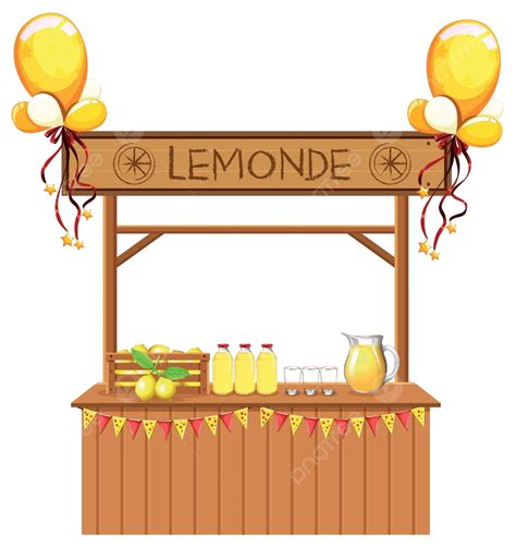 Isolated Lemonade Stall On White Background Beverage Stand Juice Vector ...