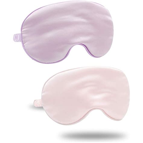 2 Pack Silk Eye Masks for Sleeping Blackout, Natural Mulberry Silk ...