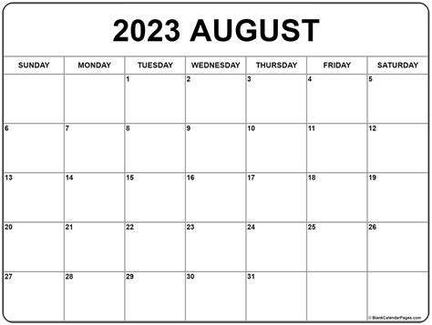 Printable August 2023 Calendar - Printable Form, Templates and Letter