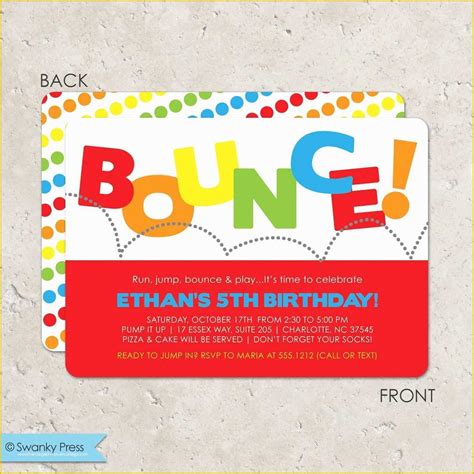 Free Bounce Party Invitation Template Of Jump Party Invitations Free ...