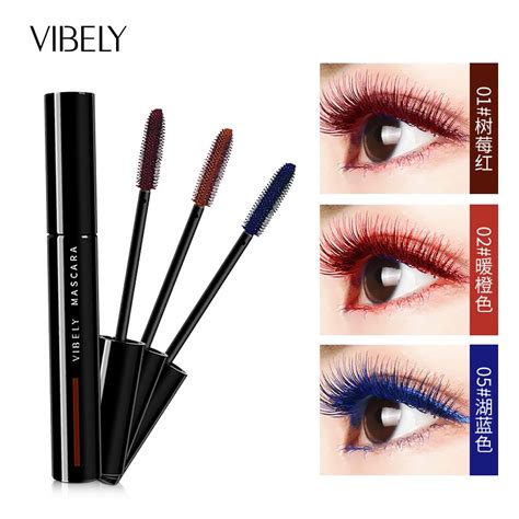 VIBELY Color mascara rich and thick curl no blooming 5 color colorful ...