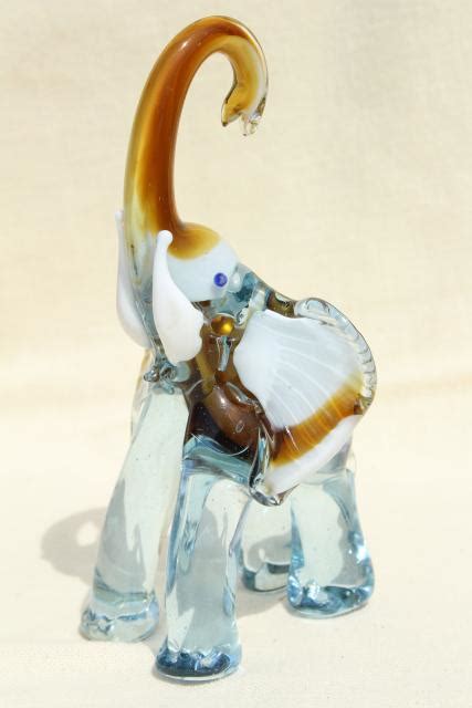 vintage colored glass elephant figurine, Barovier Murano Italian art glass