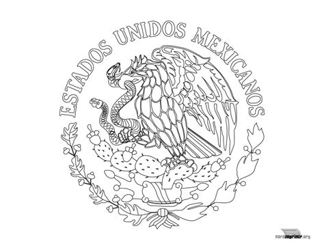 Escudo Nacional de México para colorear para imprimir en PDF 2024 ...