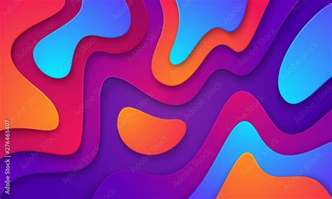 Wavy colorful background with 3D style. Modern liquid background ...