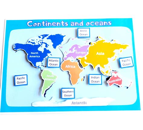 Map Of The 7 Continents And Oceans