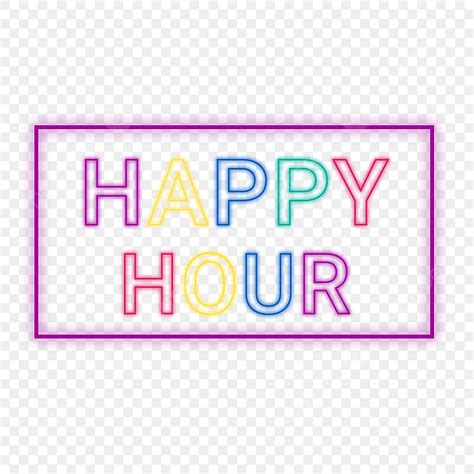 Happy Hours Vector Hd PNG Images, Happy Hour Neon Offer Free Vector ...