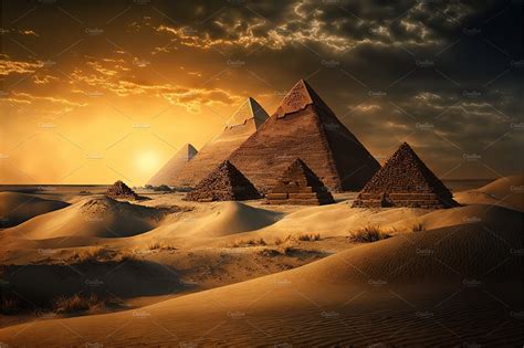 Pyramids at sunset, Cairo, Egypt – MasterBundles