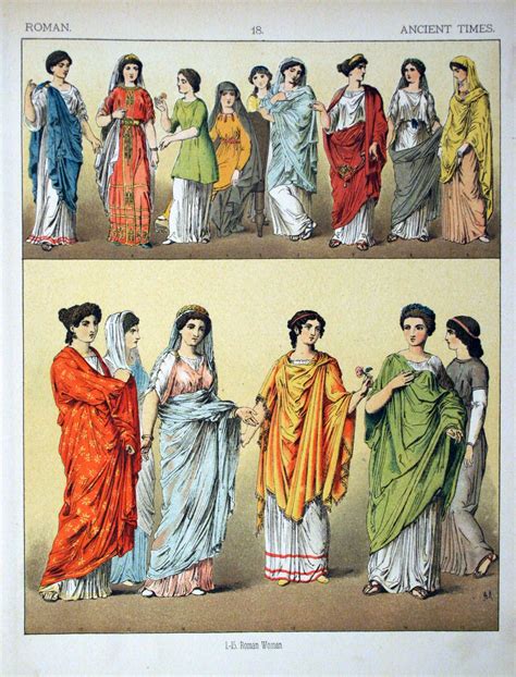 The women here are all wearing the traditional garments of the Roman ...