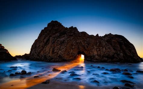 pfeiffer beach big sur california usa rock arch ocean HD wallpaper