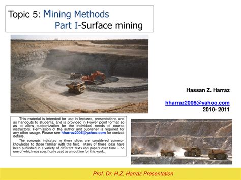 (PDF) Mining Methods: Part I-Surface mining