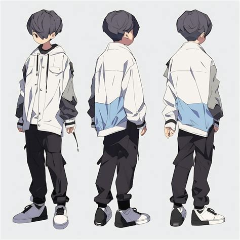 Premium AI Image | Trendy Anime Boy Character Turnaround Concept Art ...