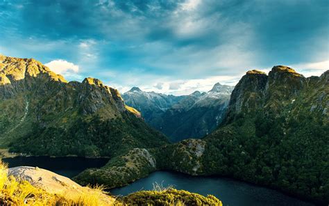 Tapeta Nowa Zelandia Park Narodowy Fiordland, góry, Jezioro HD ...