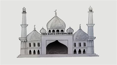 How to draw Mosque step by step - YouTube