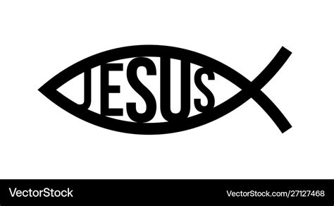 Christian fish symbol jesus fish icon religious Vector Image