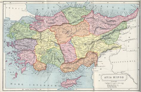 Traditional Map of Anatolia/Asia Minor with its Historical Regions ...