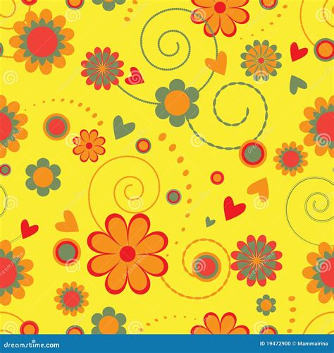 Flores en fondo amarillo ilustración del vector. Ilustración de arte ...