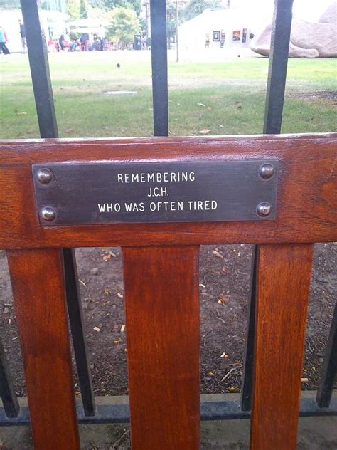 9 Hilarious Park Bench Dedications | Memorial benches, Memorial plaque ...