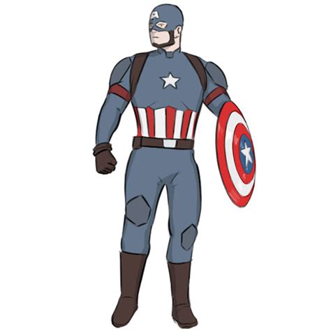 How to Draw Captain America - Easy Drawing Art