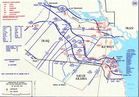 Map of the Gulf War 1991