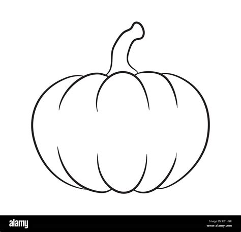 pumpkin outline vector design isolated on white background Stock Photo ...