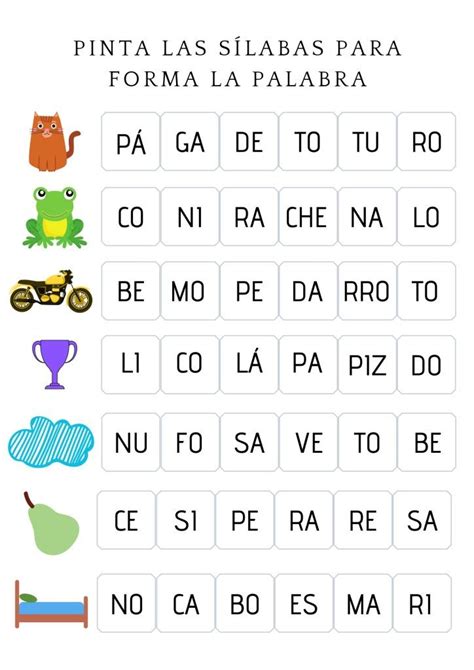 #atención Pinta las sílabas para formar las palabras. -Orientacion ...