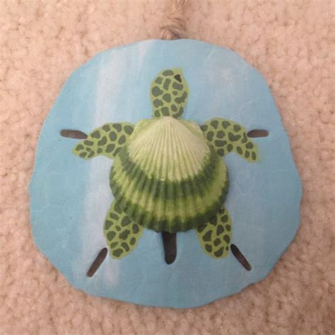 Sea Turtle Honu Hand Painted Sand Dollar Ornament Beach - Etsy ...