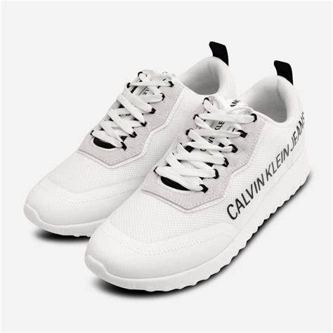 Calvin Klein Premium White Lace Up Mens Sneakers