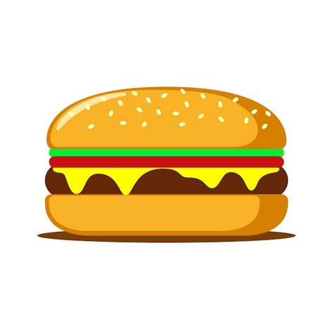 Premium Vector | Burger on white background emblem for cafe vector ...