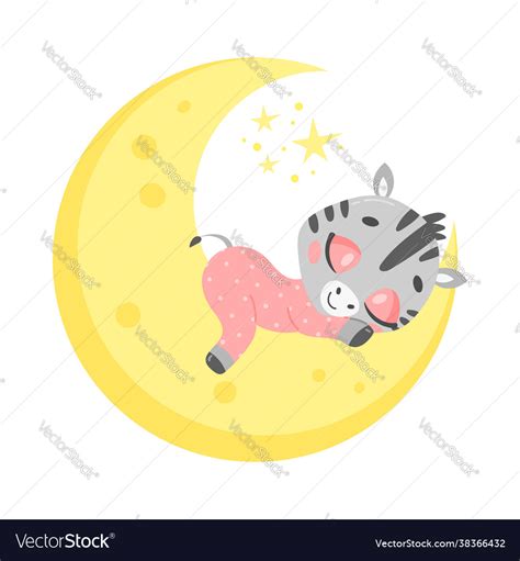 A cute cartoon zebra sleeping Royalty Free Vector Image