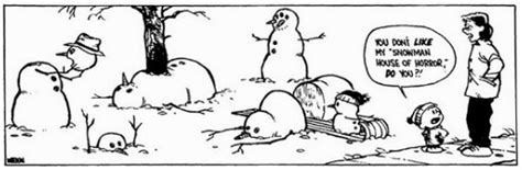 Calvin and Hobbes Snowman Theme Cartoons