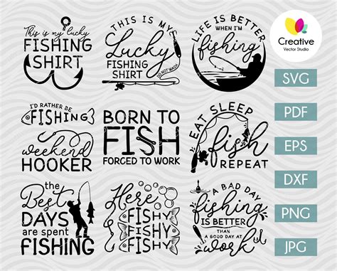 Funny Fishing Quotes SVG Bundle | Creative Vector Studio