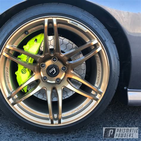 Custom Brembo Brake Caliper featuring Neon Yellow | Prismatic Powders