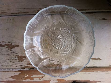 Retro Clear Glass Cabbage Leaf Bowl Set - Vintage Soup + Serving Bowls ...