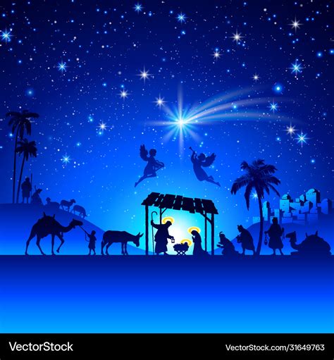 Christmas nativity scene Royalty Free Vector Image