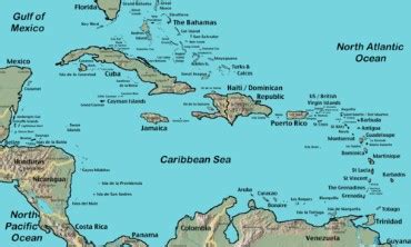 Map of the Caribbean Sea and Islands