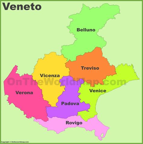 Veneto provinces map