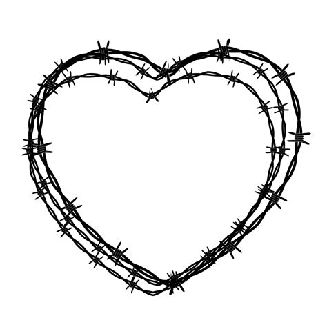 Barbed Wire Heart Clipart Image