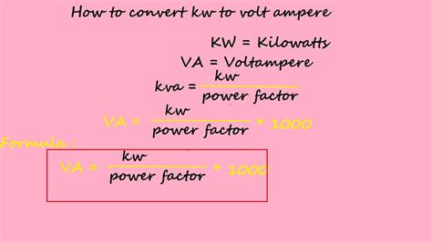 how to convert kw to volt ampere - electrical formulas - YouTube