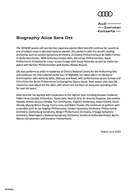 Biography Alice Sara Ott | Audi MediaCenter