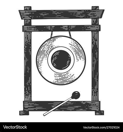 Gong sketch Royalty Free Vector Image - VectorStock