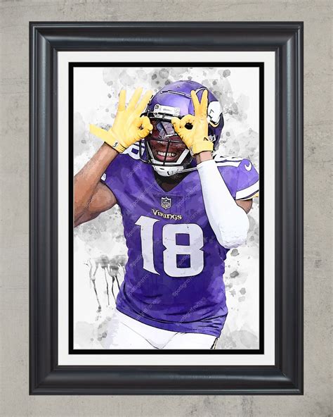 Minnesota Vikings Justin Jefferson Framed Poster Print Football Wall ...