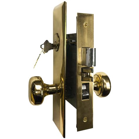 Premier Lock Brass Mortise Entry Left Hand Door Lock Set with 2-3/4 in ...