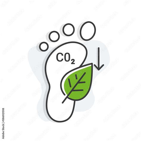 CO2 footprint reduction icon. Sustainability and Carbon Footprint ...