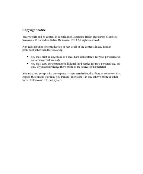 Copyright Notice - 7+ Examples, Format, How to Write, Pdf