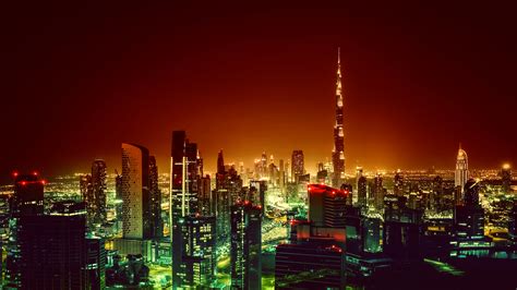 1920x1080 Resolution Dubai Burj Khalifa Cityscape In Night 1080P Laptop ...