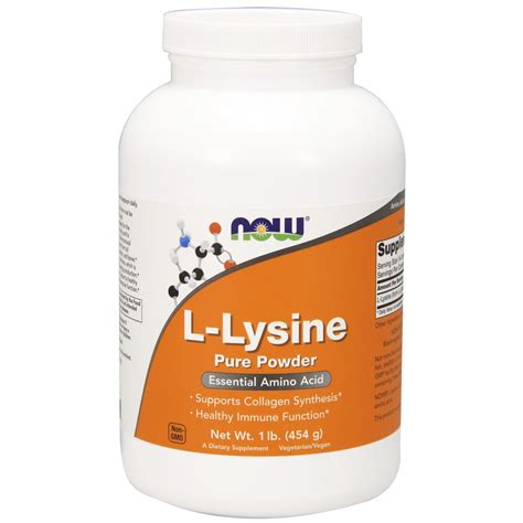 NOW Supplements, L-Lysine (L-Lysine Hydrochloride) Powder, Supports ...