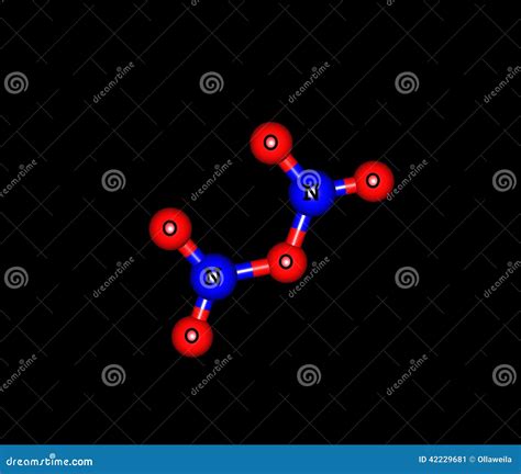 Dinitrogen Pentoxide Molecular Structure Isolated On Black Stock Image ...