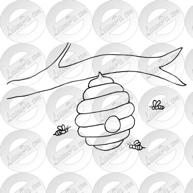 Hive Outline for Classroom / Therapy Use - Great Hive Clipart